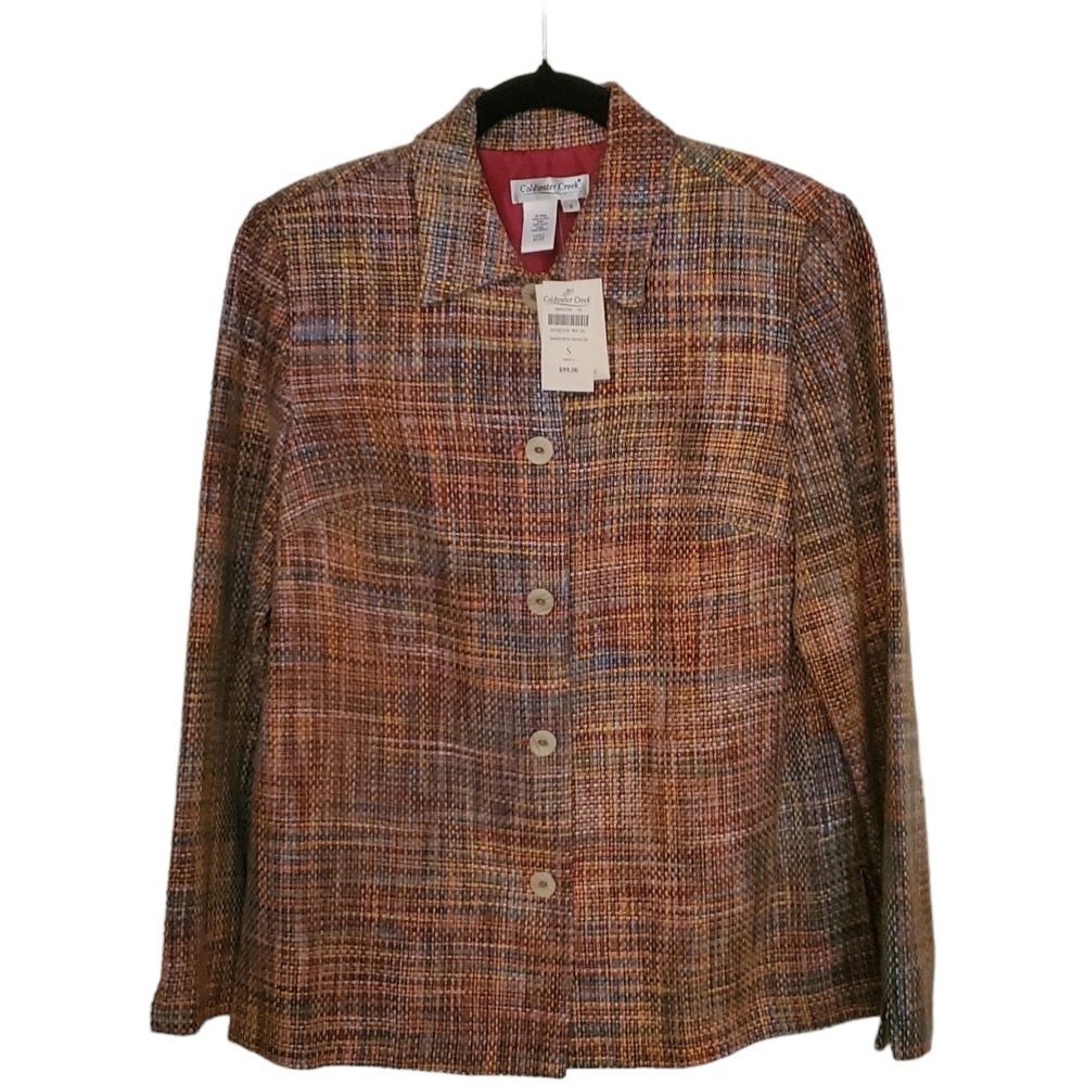 Coldwater Creek Tweed Button Front‎ Jacket Multicolor Size Small New With Tah